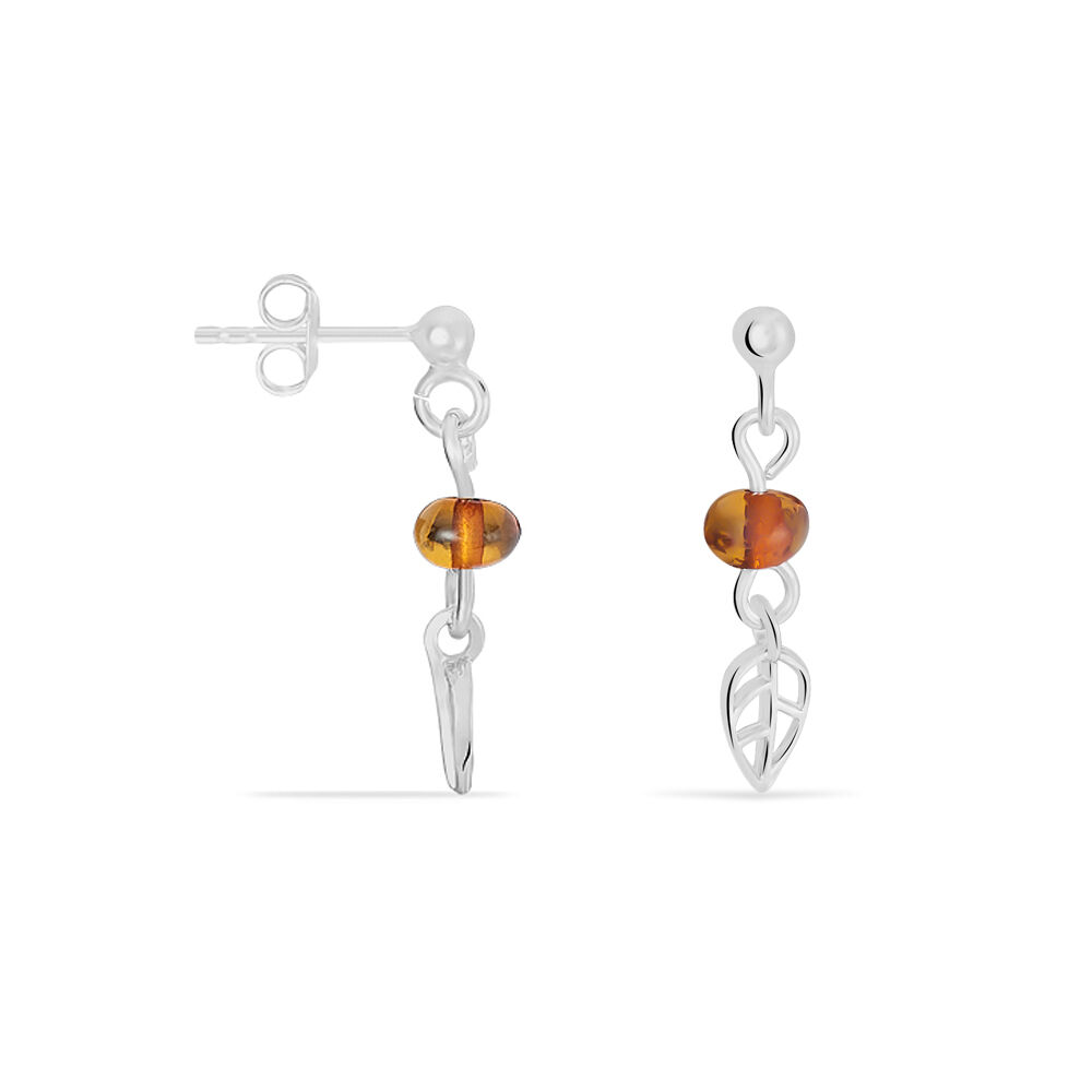 Boucles D'oreilles Pendantes Nolana Argent Blanc Ambre - Pendantes Femme | Marc Orian