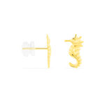 Boucles D'oreilles Puces Ambrosie Hippocampe Or Jaune - Puces Femme | Marc Orian
