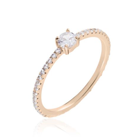 Bague Solitaire Ursi Argent Rose Oxyde De Zirconium - Solitaires Femme | Marc Orian