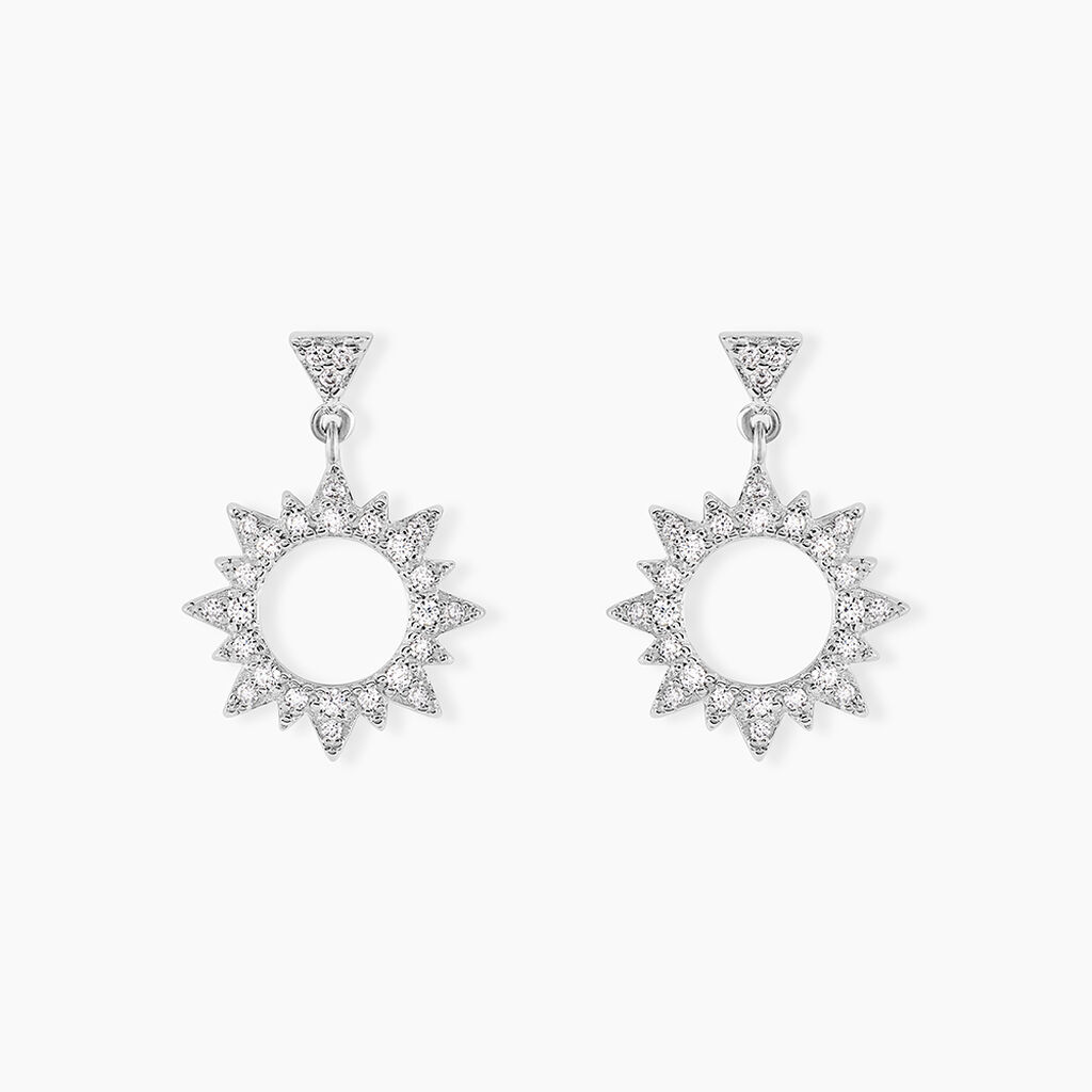Boucles D'oreilles Pendantes Teana Argent Blanc Oxyde De Zirconium - Nouveautés Femme | Marc Orian