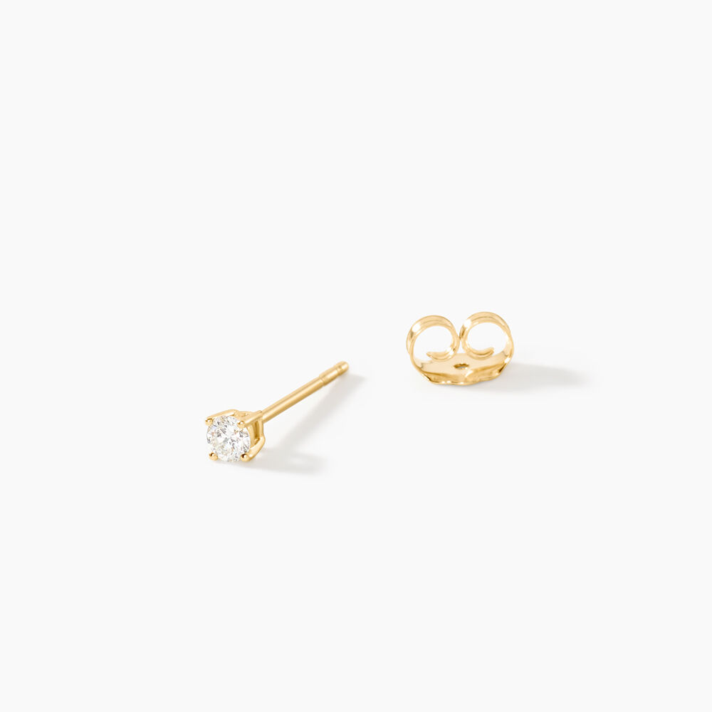 Boucle D'oreille Puce Unitaire Victoria Or Jaune Diamant - Boucles d'oreilles mariage Famille | Marc Orian