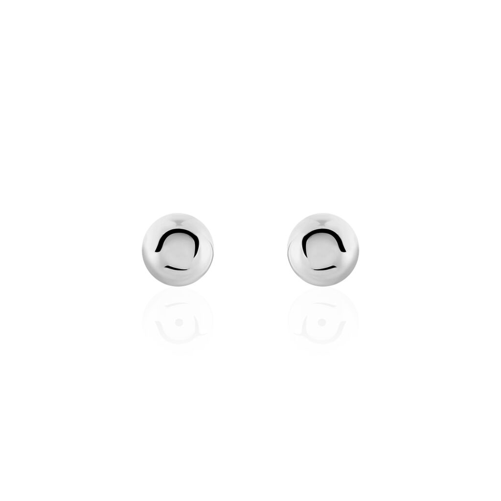 Boucles D'oreilles Puces Fidelia Boule Or Blanc - Puces Femme | Marc Orian