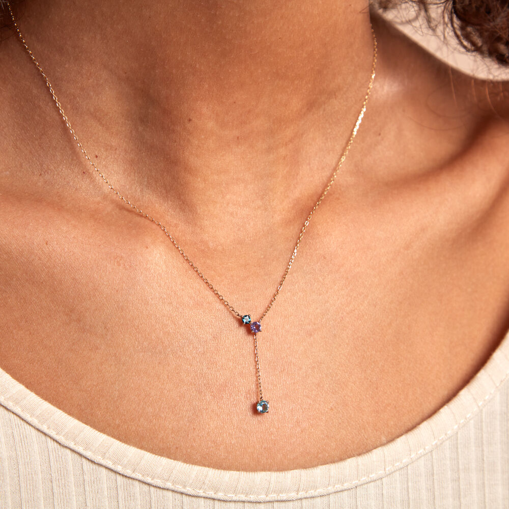 Collier Amaranta Or Jaune Topaze Améthyste - Colliers avec pierres Femme | Marc Orian