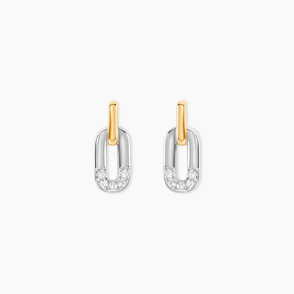 Boucles D'Oreilles Puces Or Jaune Oxyde De Zirconium - Puces Femme | Marc Orian