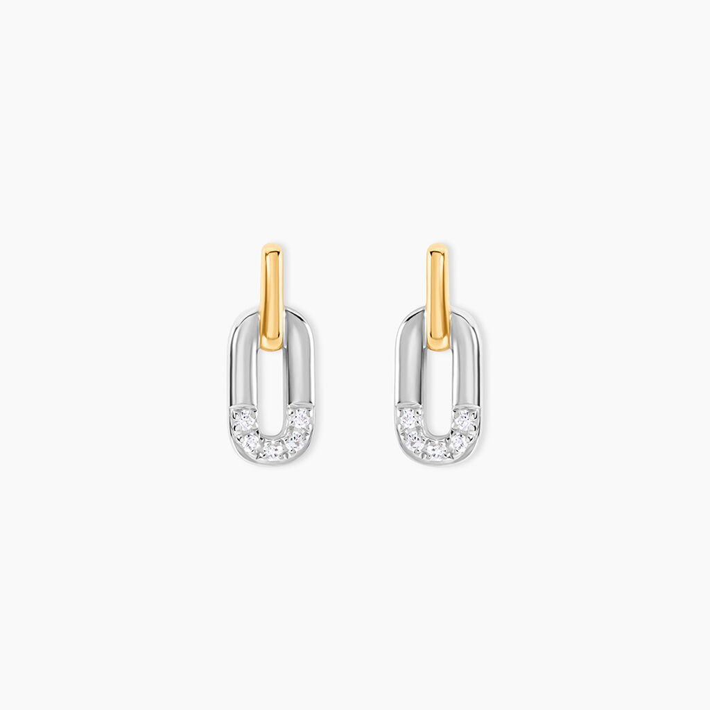 Boucles D'Oreilles Puces Or Jaune Oxyde De Zirconium - Puces Femme | Marc Orian
