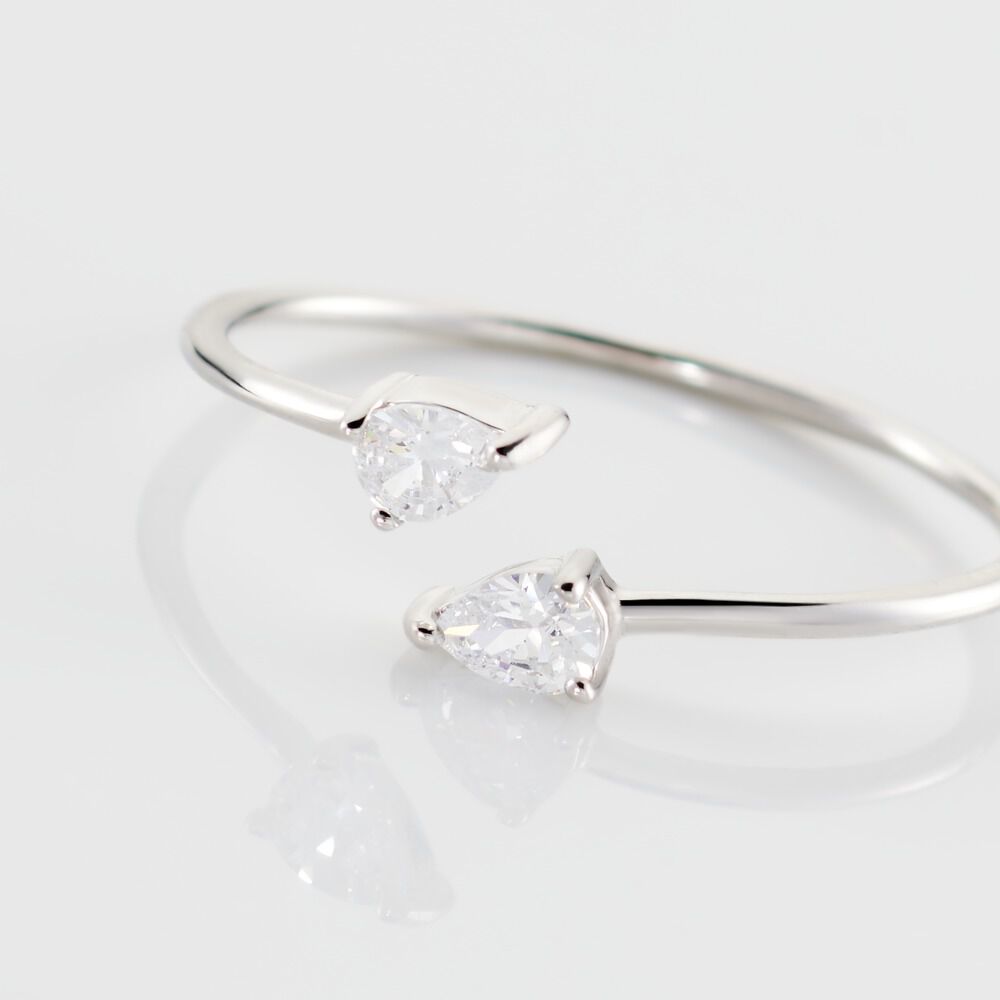 Bague Cinzia Argent Blanc Oxyde De Zirconium - Bagues de promesse Femme | Marc Orian
