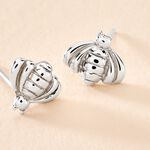Boucles D'oreilles Puces Bee Argent Blanc - Puces Femme | Marc Orian