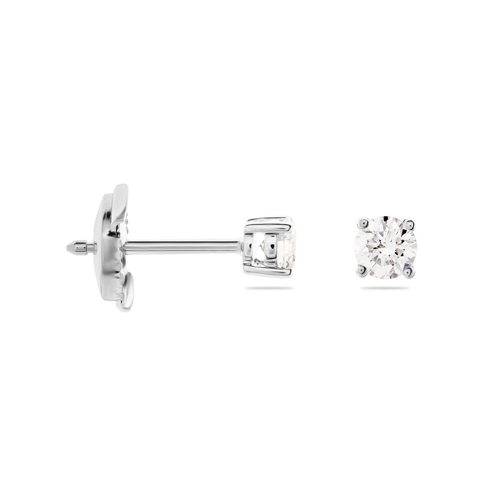 Boucles D'oreilles Puces Victoria Platine Blanc Diamant - Boucles d'oreilles pierres précieuses Famille | Marc Orian
