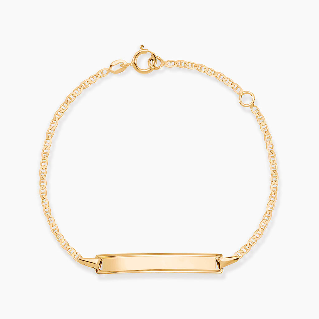 Bracelet Identit&eacute; Fanelia Maille Marine Or Jaune - Gourmettes Enfant | Marc Orian