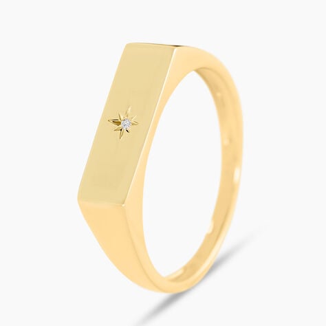 Chevalière Dulcibella Or Jaune Diamant - Chevalières Femme | Marc Orian