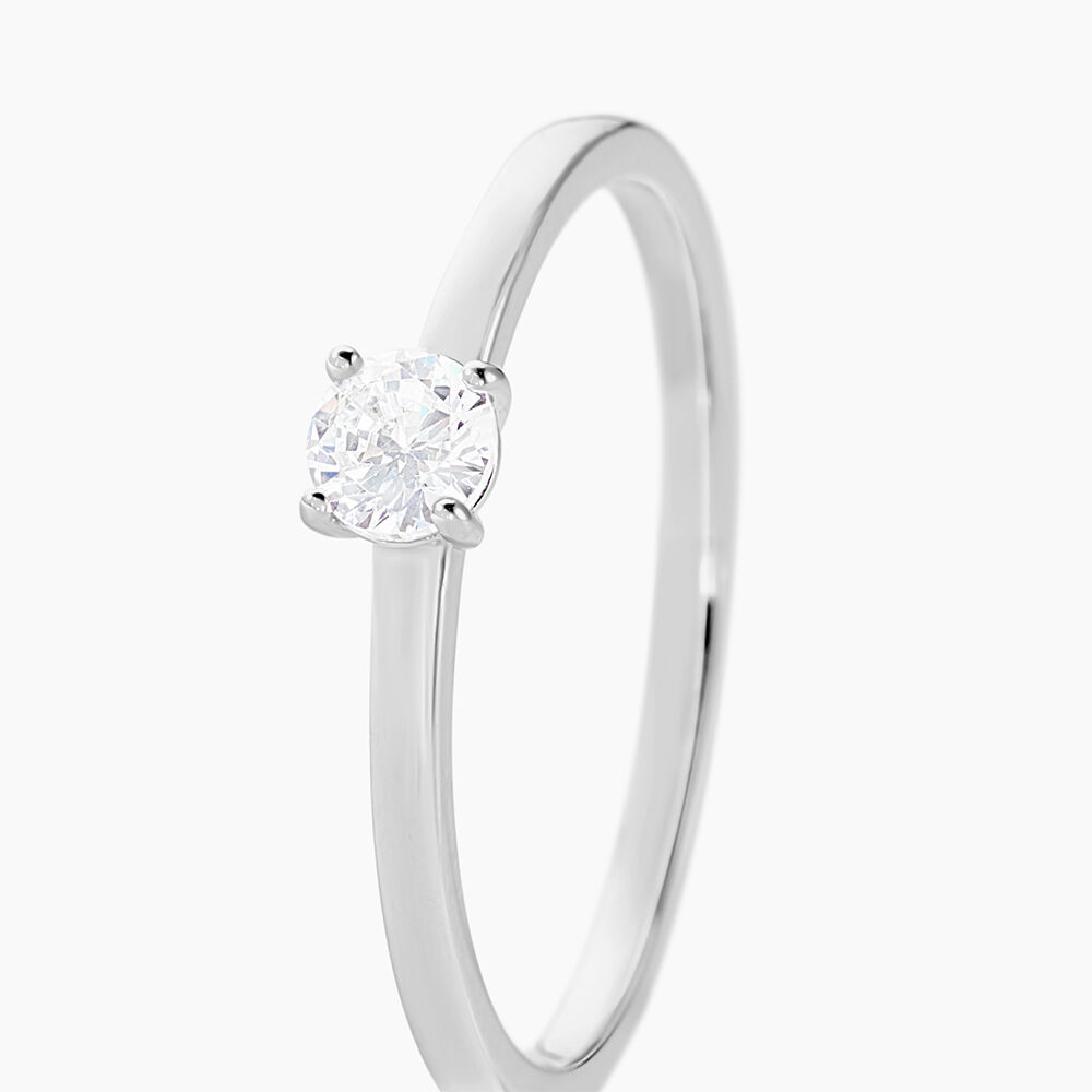 Bague Solitaire Stella Argent Blanc Oxyde De Zirconium - Bijoux fantaisie Femme | Marc Orian