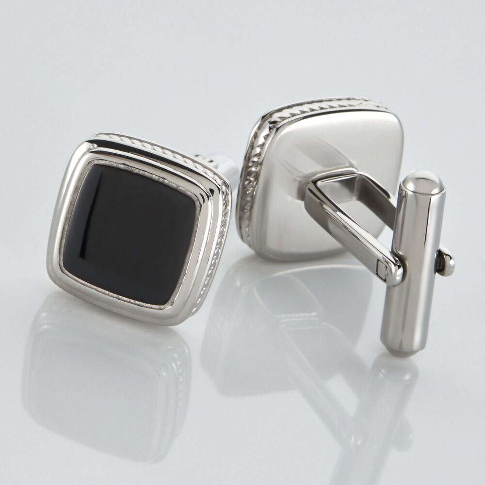 Boutons De Manchette Acier Bicolore Leucetios - Boutons de manchette Homme | Marc Orian