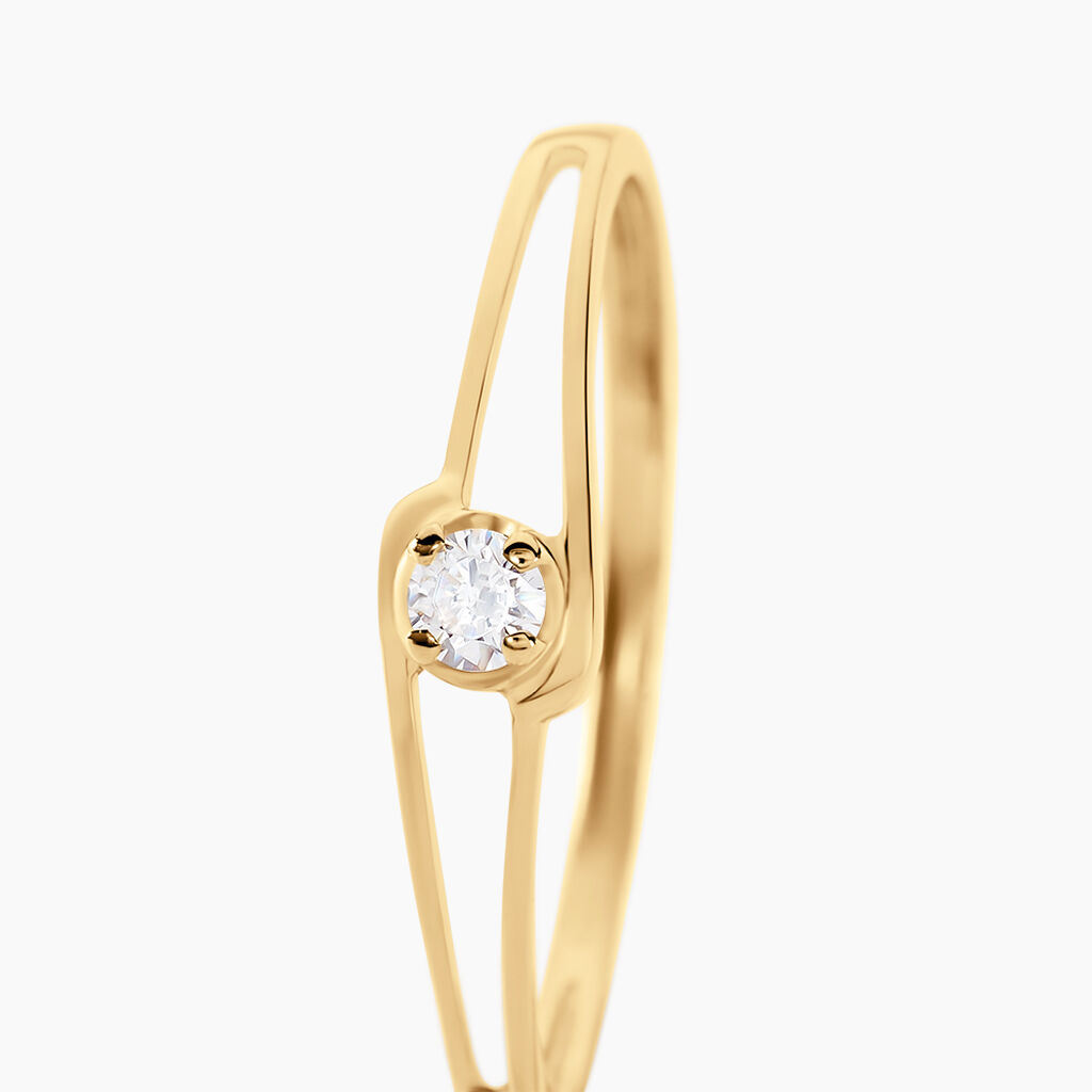 Bague Veroucha Or Jaune Oxyde De Zirconium - Bagues Solitaire Femme | Marc Orian