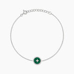 Bracelet Izarra Argent Blanc Malachite - Bracelets Medailles Femme | Marc Orian