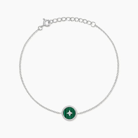 Bracelet Izarra Argent Blanc Malachite - Bracelets Medailles Femme | Marc Orian