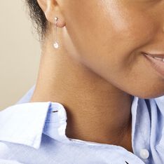 Boucles D'oreilles Pendantes Regane Or Blanc Oxyde De Zirconium - Boucles d'oreilles Pendantes Femme | Marc Orian