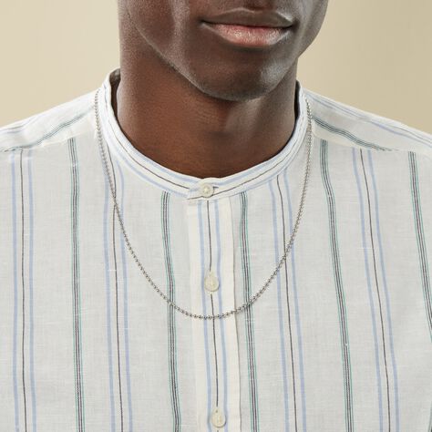 Collier Nateo Boules Argent Blanc - Colliers Homme | Marc Orian