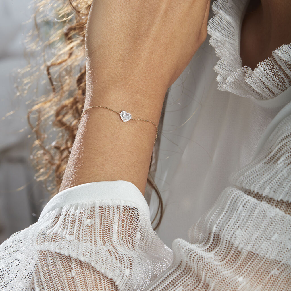 Bracelet Dari Or Blanc Oxyde De Zirconium - Bracelets chaînes Femme | Marc Orian