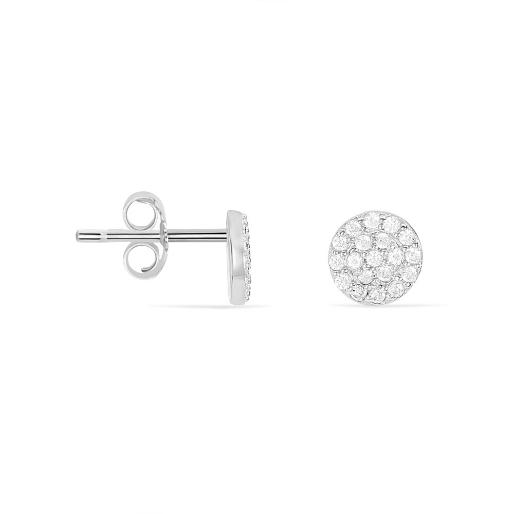 Boucles D'oreilles Puces Angeles Argent Blanc Oxyde De Zirconium - Puces Femme | Marc Orian