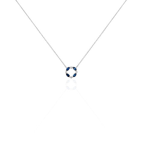 Collier Arlina Or Blanc Saphir Et Diamant - Colliers avec pierres Femme | Marc Orian