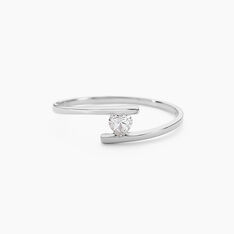 Bague Solitaire Moera Or Blanc Oxyde De Zirconium - Bagues Solitaire Femme | Marc Orian