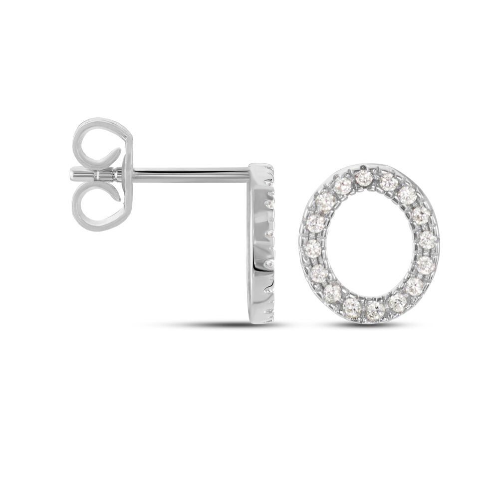 Boucles D'oreilles Puces Argent Blanc Umbria Oxydes De Zirconium - Puces Femme | Marc Orian