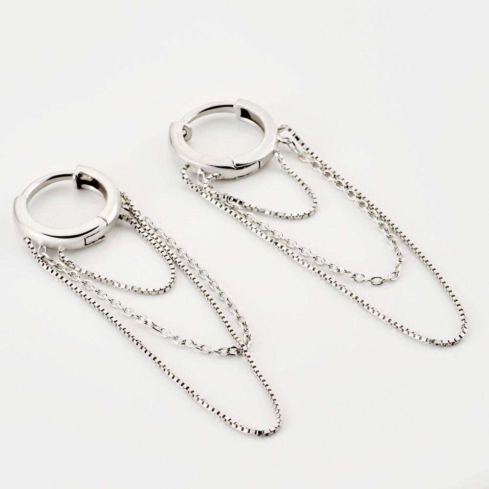 Créoles Argent Blanc Olavi - Créoles Femme | Marc Orian