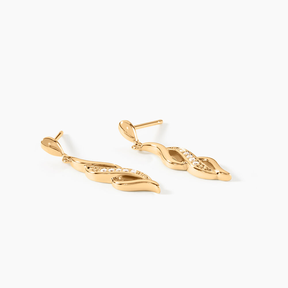 Boucles D'oreilles Pendantes Ishaae Plaqu&eacute; Or Jaune Oxyde De Zirconium - Pendantes Femme | Marc Orian