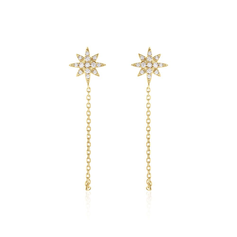 Boucles D'oreilles Pendantes Kettil Or Jaune Oxyde De Zirconium - Pendantes Femme | Marc Orian