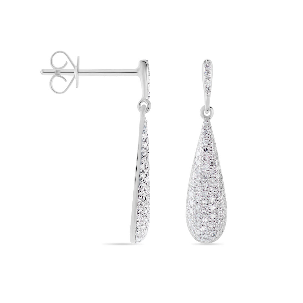 Boucles D'oreilles Puces Celine Or Blanc Diamant -  Femme | Marc Orian