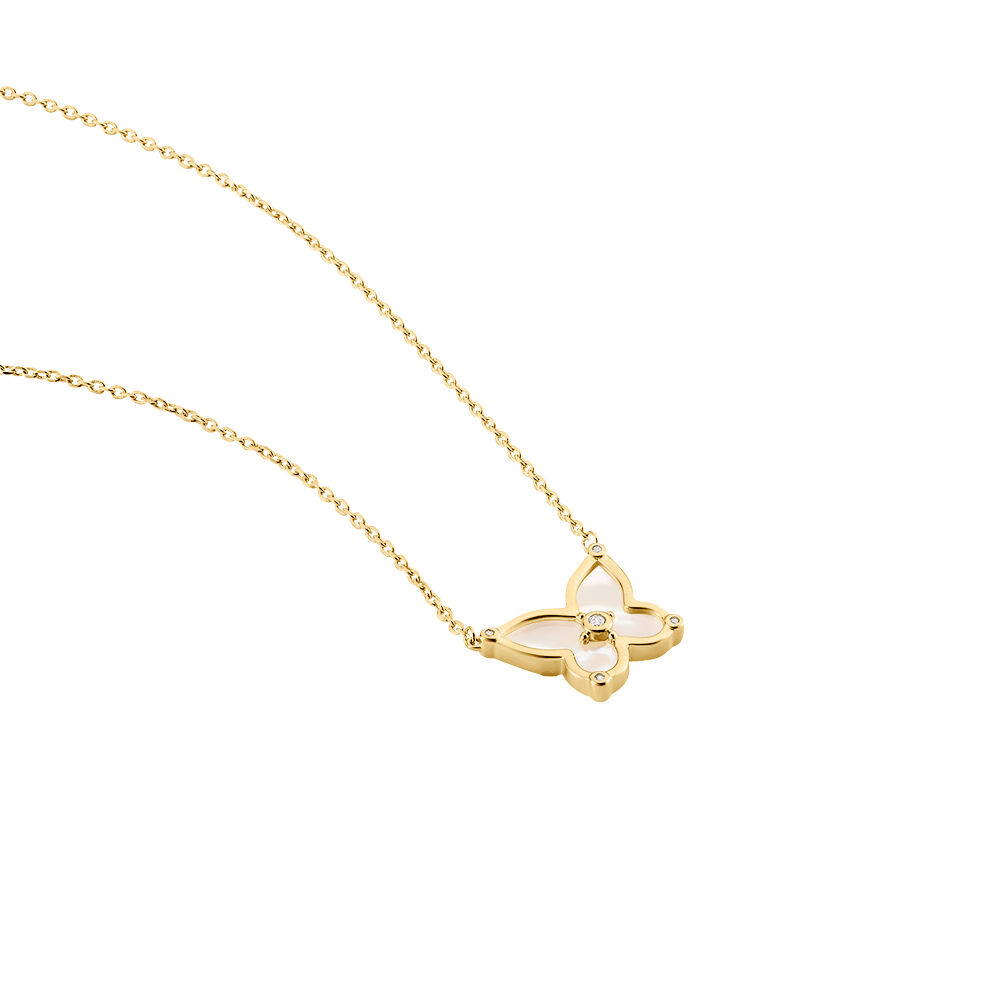 Collier Areli Plaque Or Doré Nacre Oxyde De Zirconium - Colliers avec pierres Femme | Marc Orian