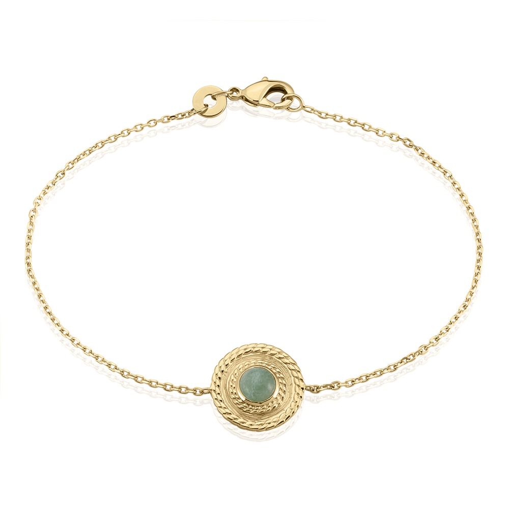 Bracelet Plaqué Or Jaune Marcia Aventurine - Bracelets Medailles Femme | Marc Orian