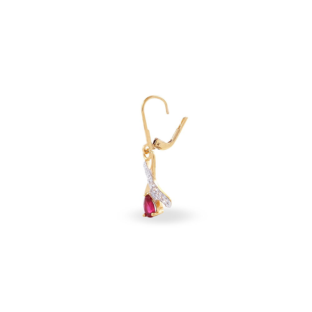 Boucles D'oreilles Pendantes Dyanah Plaque Or Jaune Oxyde De Zirconium - Pendantes Femme | Marc Orian