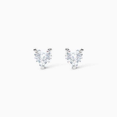 Boucles D'oreilles Puces Argent Blanc Schull Oxydes De Zirconium - Puces Femme | Marc Orian