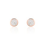 Boucles D'oreilles Puces Edmee Cercle 0 Or Rose Strass - Puces Femme | Marc Orian