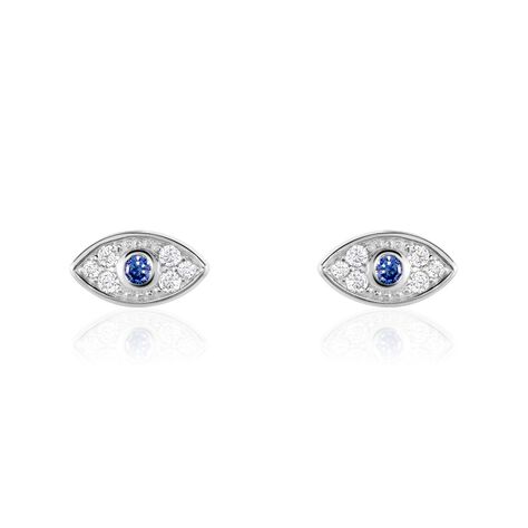 Boucles D'oreilles Puces Josue Argent Blanc Oxyde De Zirconium - Puces Femme | Marc Orian