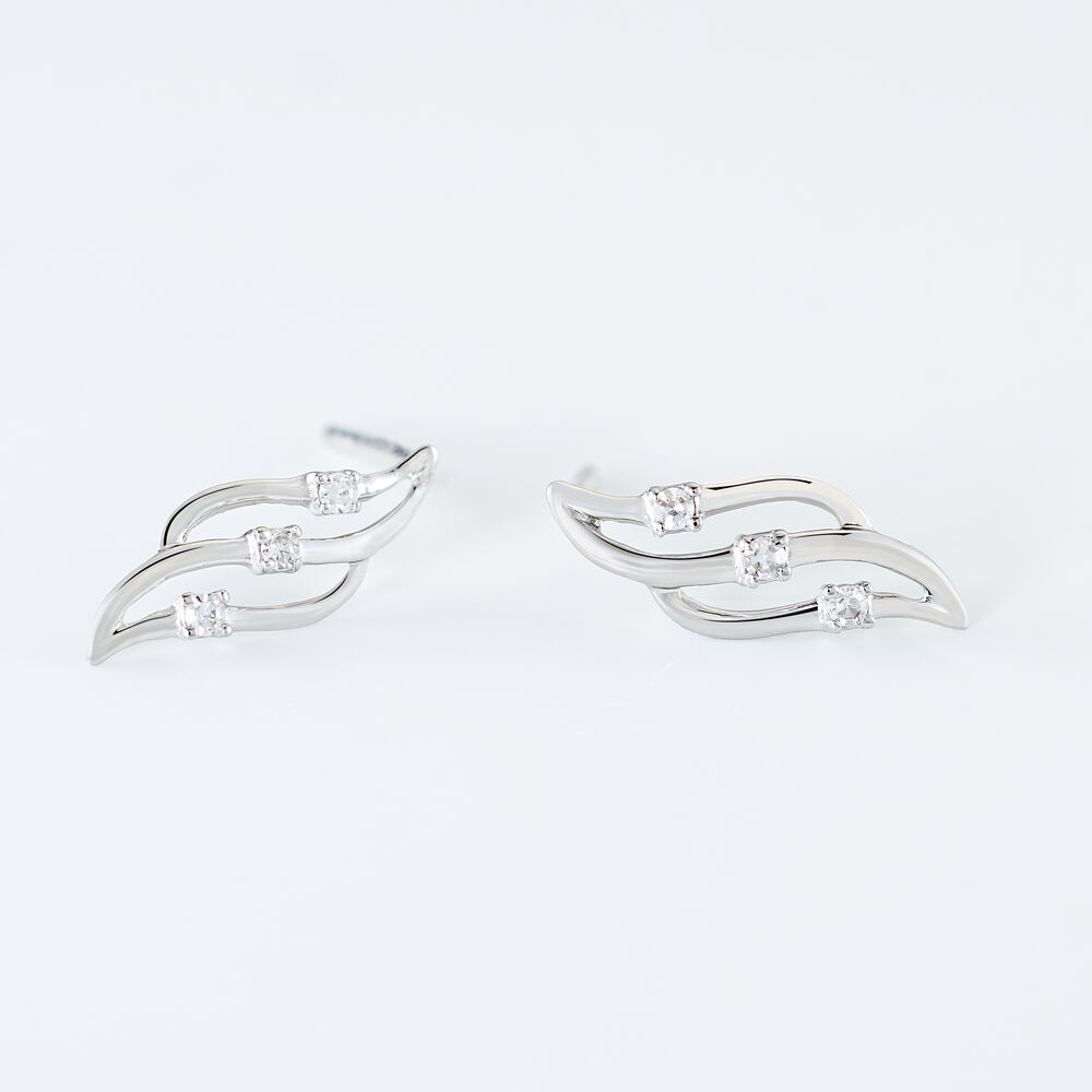 Boucles D'oreilles Puces Marnie Or Blanc Diamant - Pendantes Femme | Marc Orian