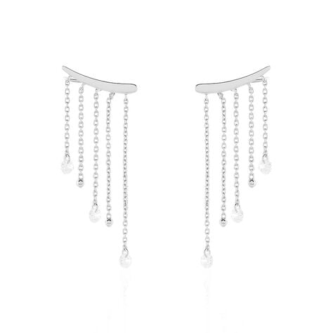 Boucles D'oreilles Pendantes Cainan Argent Blanc Oxyde De Zirconium - Pendantes Femme | Marc Orian
