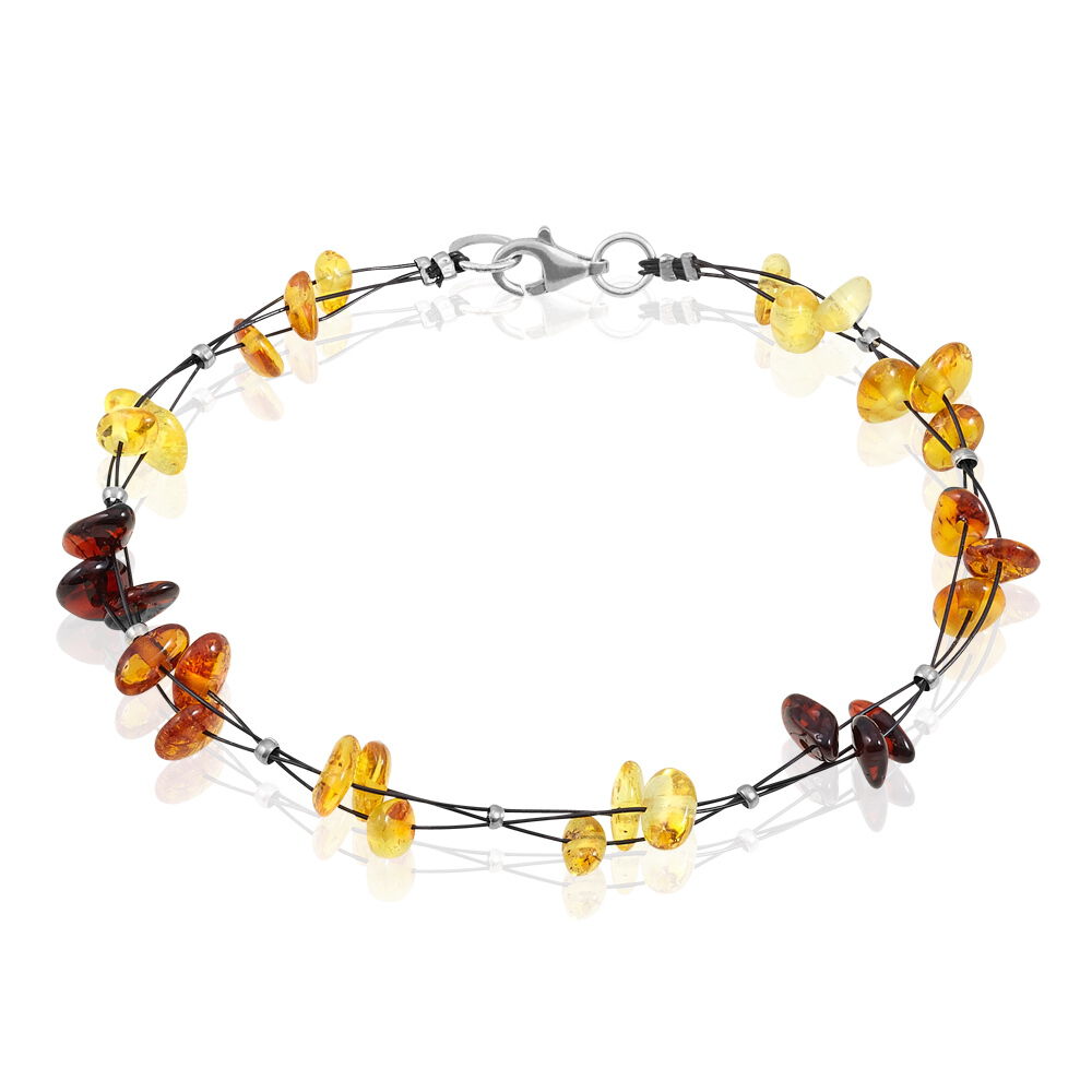 Bracelet Argent Blanc Helier Ambres - Bracelets Pierre Femme | Marc Orian