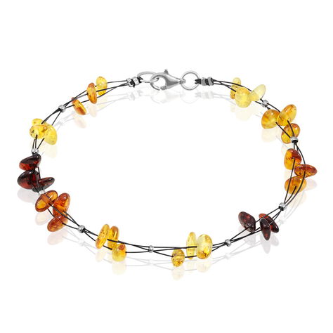 Bracelet Argent Blanc Helier Ambres - Bracelets Pierre Femme | Marc Orian
