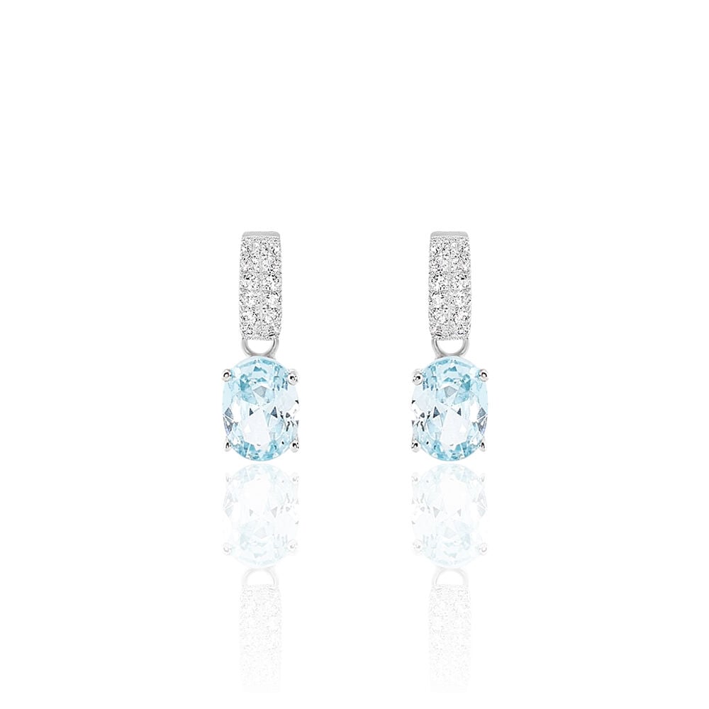 Boucles D'oreilles Puces Josefa Argent Blanc Oxyde De Zirconium - Puces Femme | Marc Orian