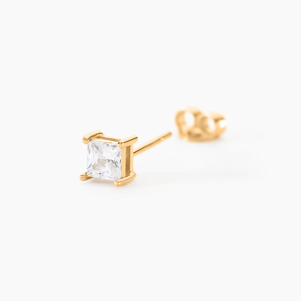 Boucle D'oreille Puce Unitaire Sofiane Plaqu&eacute; Or Jaune Oxyde Zirconium - Puces Homme | Marc Orian