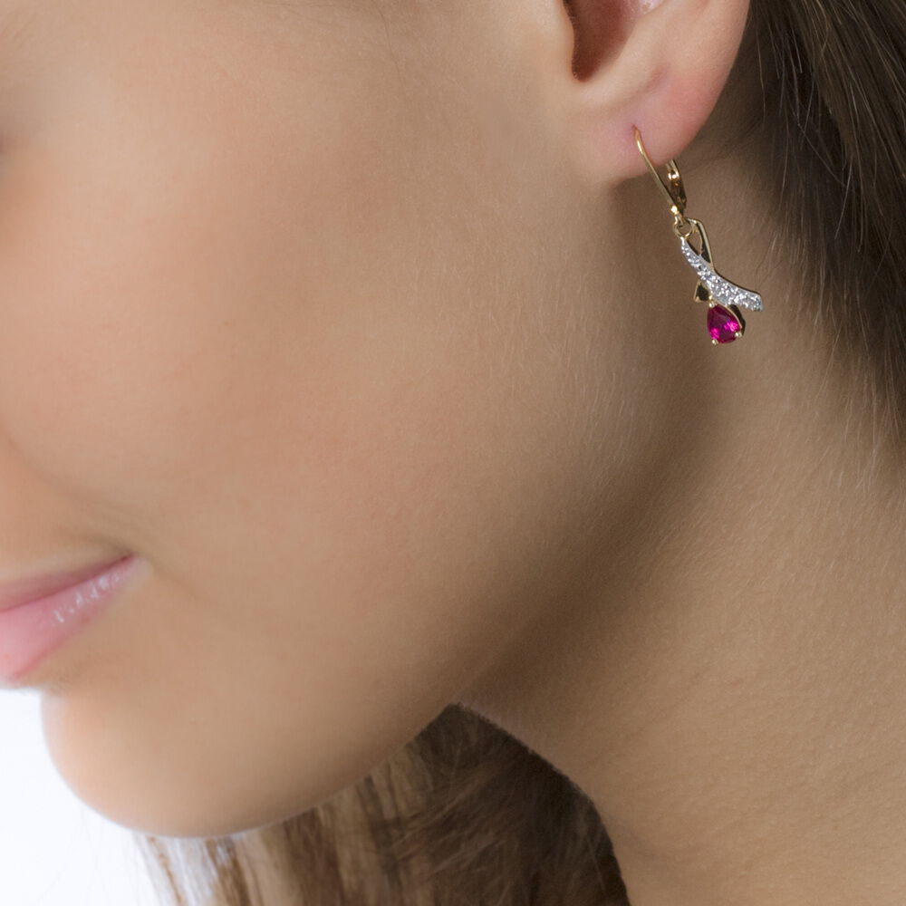 Boucles D'oreilles Pendantes Dyanah Plaque Or Jaune Oxyde De Zirconium - Pendantes Femme | Marc Orian