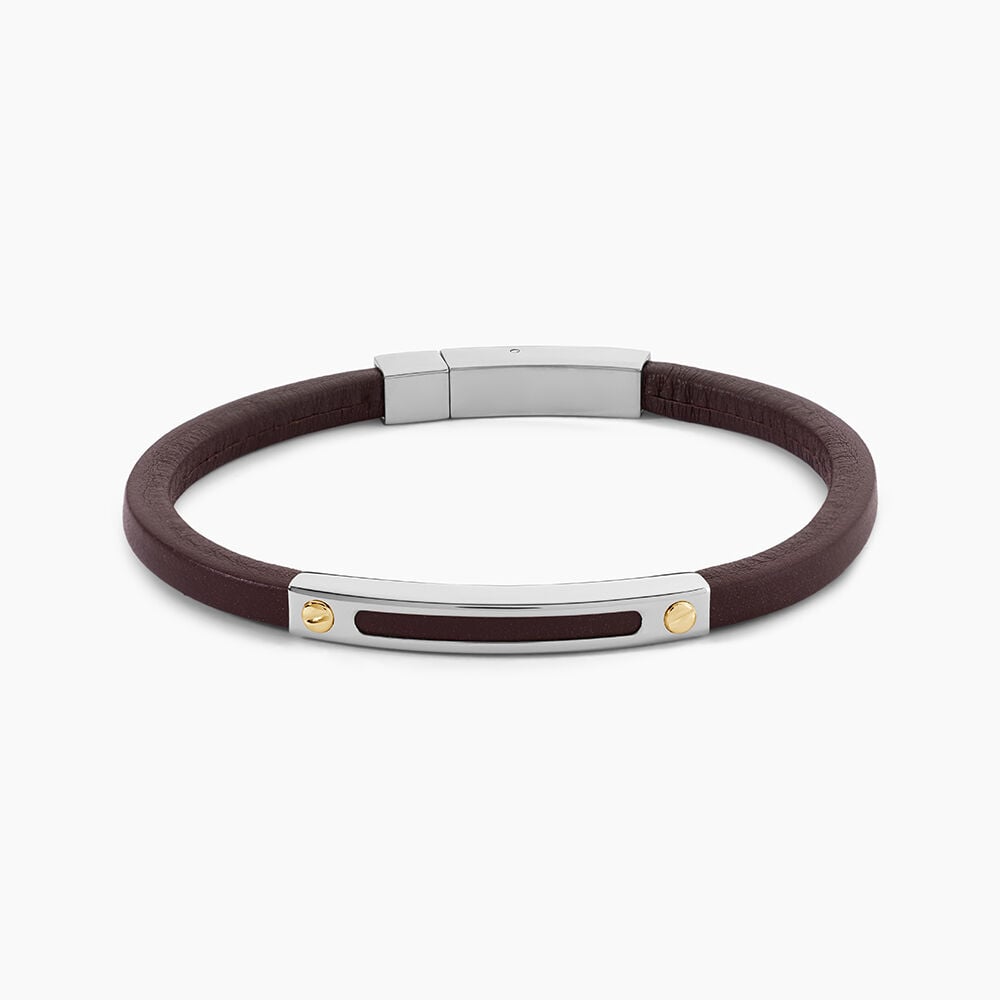 Bracelet Cuir De Vache Marron - Bracelets cuir Homme | Marc Orian