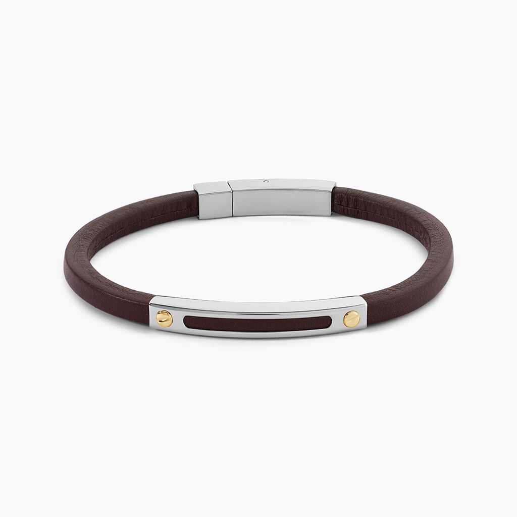 Bracelet Cuir De Vache Marron - Bracelets cuir Homme | Marc Orian