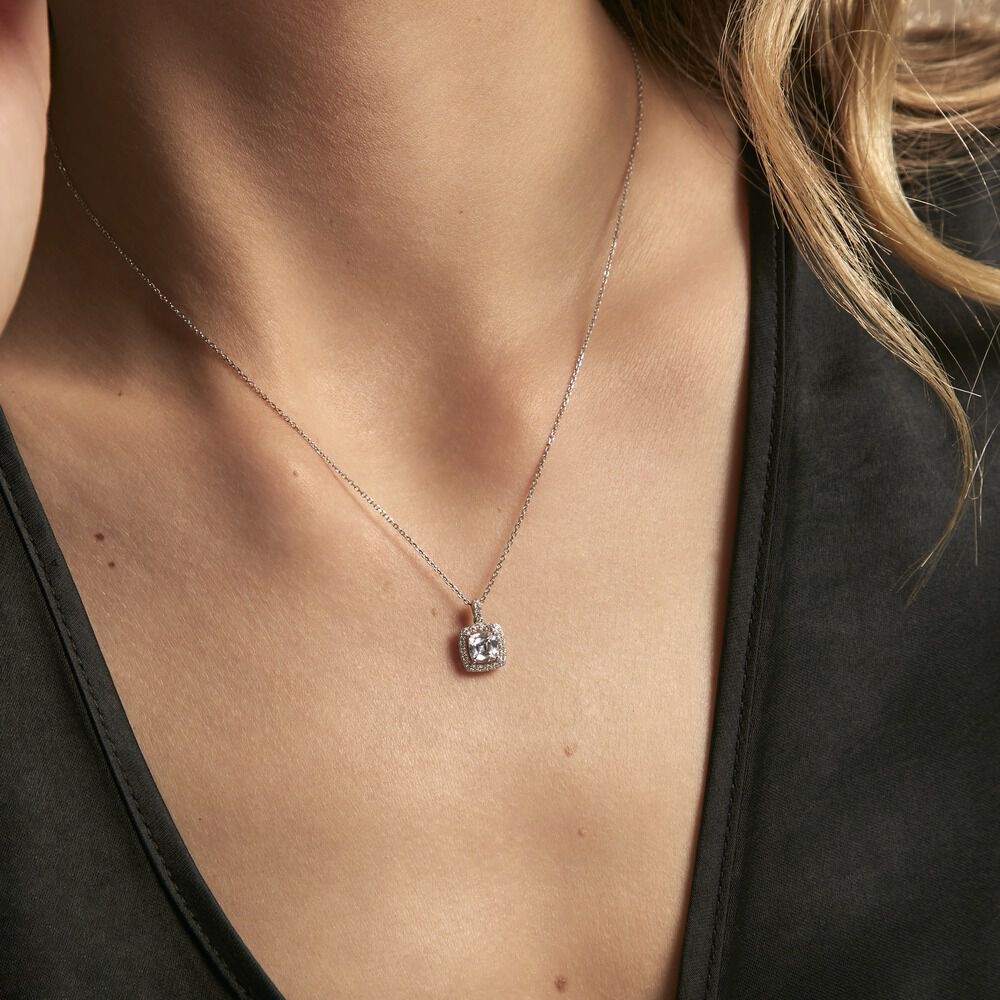 Collier Adrienne Or Blanc Oxyde De Zirconium - Colliers avec pierres Femme | Marc Orian