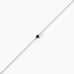 Bracelet Mini Heart Argent Blanc Pierre De Synthese - Bracelets fantaisie Femme | Marc Orian