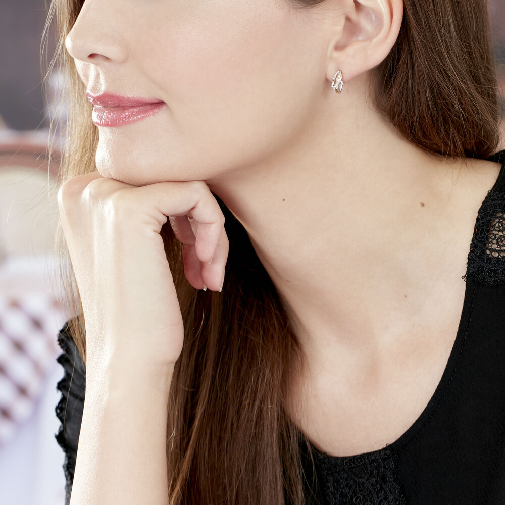 Boucles D'oreilles Puces Bodil Or Bicolore Diamant - Puces Femme | Marc Orian
