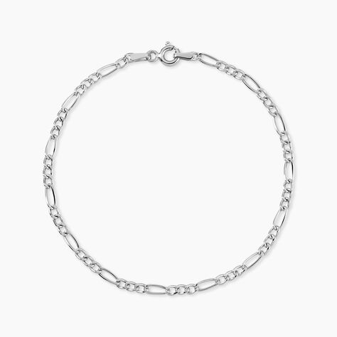 Bracelet Cameo Maille Alternee 1/3 Or Blanc - Bracelets mailles Femme | Marc Orian