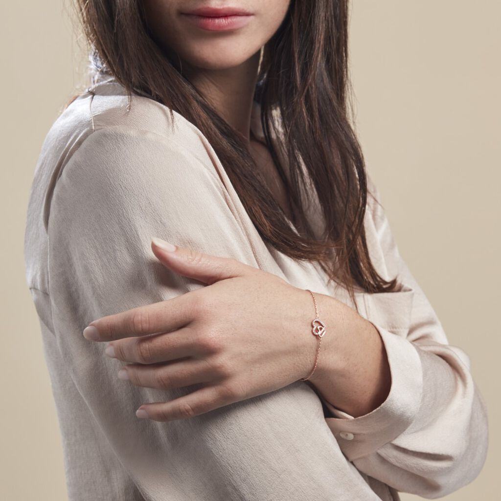 Bracelet Donatiane Argent Rose Oxyde De Zirconium - Bracelets chaînes Femme | Marc Orian